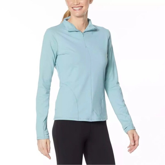 Shadow Sport - Fitted Mock-Neck Zip Front Jacket in light blue. NWT! - Picture 1 of 8
